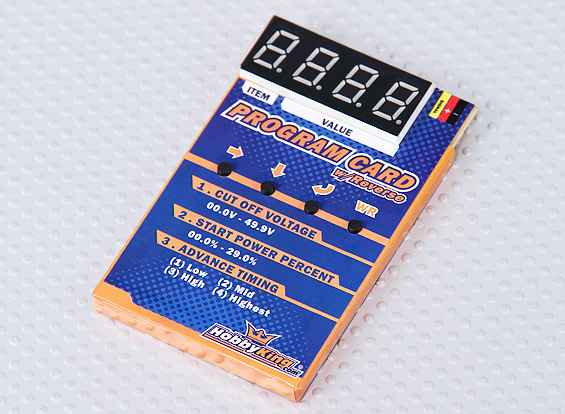 Hobby King Programming Card for RC Car ESC