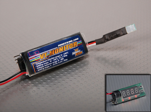 Hobby King Voltage & Temperature Monitor 2-6S (0-150C) - Πατήστε στην εικόνα για να κλείσει