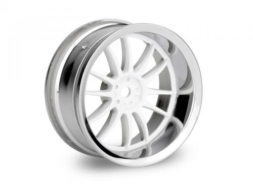 HPI Work XSA 03C T. Car Wheel 26mm Chrome/White (6mm Offset 2 Pc