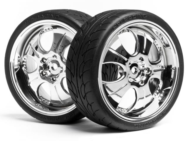 HPI TIRES - MOUNTED SUPER LOW TREAD TIRE (CHROME/4pcs)