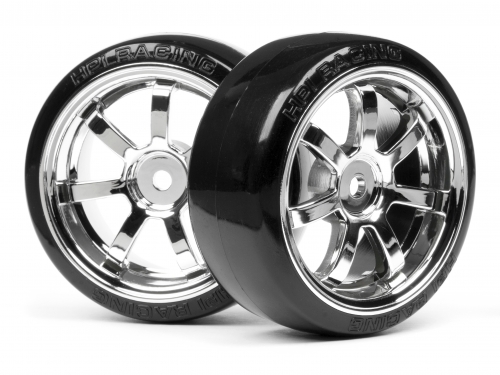 HPI T-DRIFT TIRE 26mm RAYS 57S-PRO WHEEL CHROME