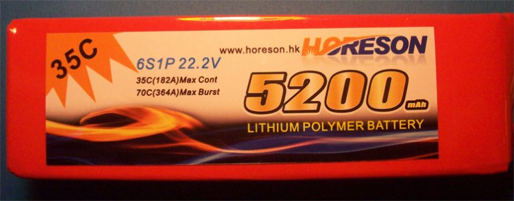 Horeson 5200mAh 6S 35C LiPo Battery - Πατήστε στην εικόνα για να κλείσει