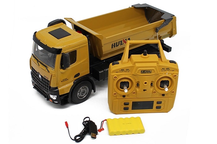 HUINA RC TIPPER DUMPTRUCK 2.4G 10CH W/DIE CAST CAB, DUMP BED