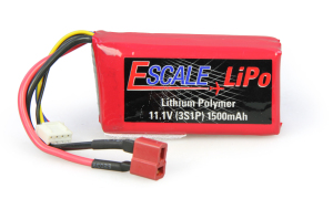 E-SCALE T-STYLE LIPO 1500MAH 3s (11.1v) 3 CELL BATTERY - Πατήστε στην εικόνα για να κλείσει