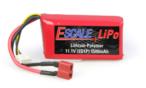 E-SCALE T-STYLE LIPO 1500MAH 3s (11.1v) 3 CELL