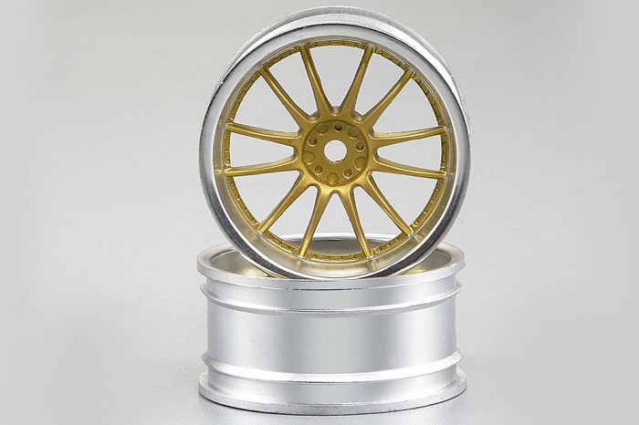 WHEEL 6MM OFFSET GO LD/SILVER V-SPOKE 1/10 TC (4) - Πατήστε στην εικόνα για να κλείσει