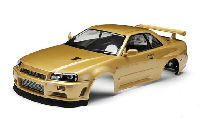 KILLERBODY NISSAN SKYLINE R34 195MM FINISHED BODY-GOLD - Πατήστε στην εικόνα για να κλείσει