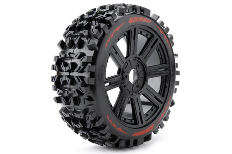 Louise B-PIONEER 1:8 RC Buggy Sport Tires on Black Wheels