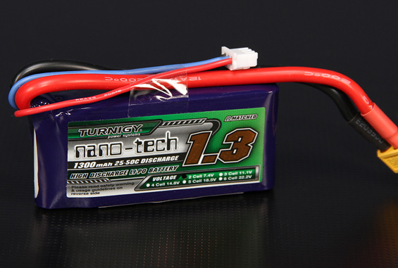 Turnigy nano-tech 1300mah 2S 25~50C Lipo Pack - Πατήστε στην εικόνα για να κλείσει