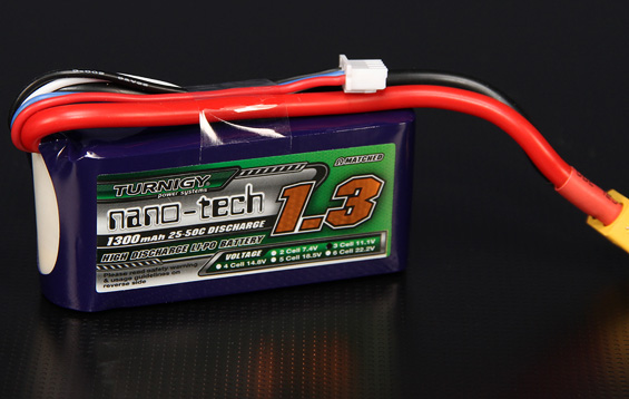 Turnigy nano-tech 1300mah 3S 25~50C Lipo Pack - Πατήστε στην εικόνα για να κλείσει