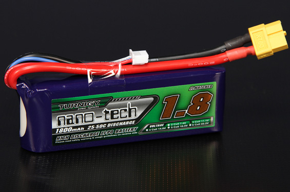 Lipo Batteries,Turnigy nano-tech 1800mah 3S 25~50C