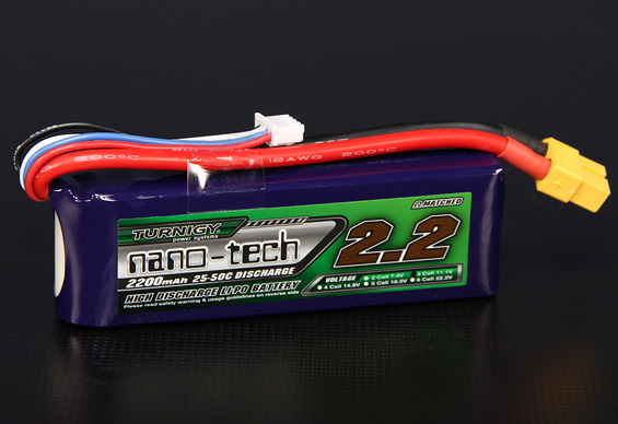 Turnigy nano-tech 2200mah 3S 25~50C Lipo Pack - Πατήστε στην εικόνα για να κλείσει