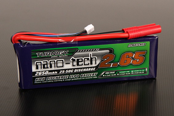 Turnigy nano-tech 2650mah 2S 25~50C Lipo Battery Pack