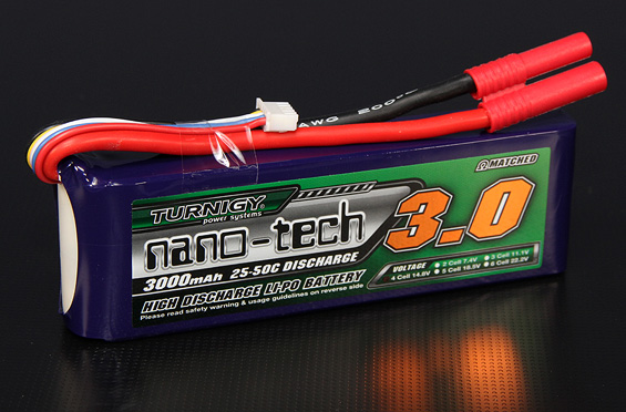 Turnigy nano-tech 3000mah 4S 25~50C Lipo Pack - Πατήστε στην εικόνα για να κλείσει
