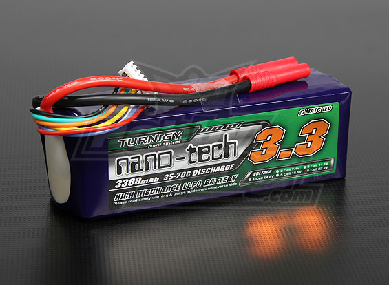 Turnigy nano-tech Battery 3300mah 6S 35~70C Lipo Pack