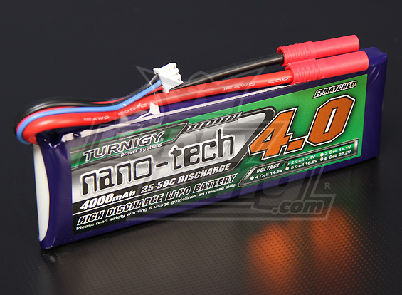 Turnigy nano-tech Batteries/Μπαταρίες 4000mah 2S 25~50C Lipo Pac