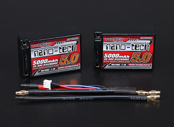 Turnigy nano-tech 5000mah 2S2P 30~60C Hardcase Saddle Lipo Batte