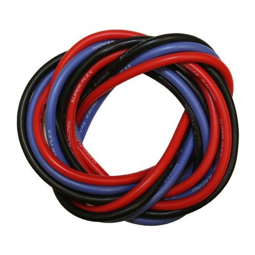 Novak 12Ga Silicone Power Wire 3FT (Black/Red/Blue) - Πατήστε στην εικόνα για να κλείσει