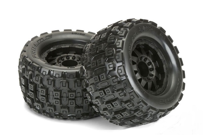 PROLINE BADLANDS MX38 3.8" TYRES ON F11 1/2 OFFSET 17MM BLACK WH