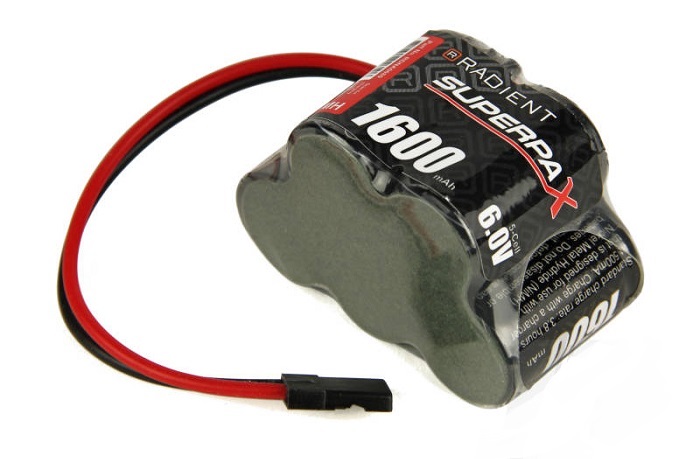 Superpax Battery, 2/3A 6V 5-Cell 1600mAh NiMH, 3-2 Hump, Rx-JR