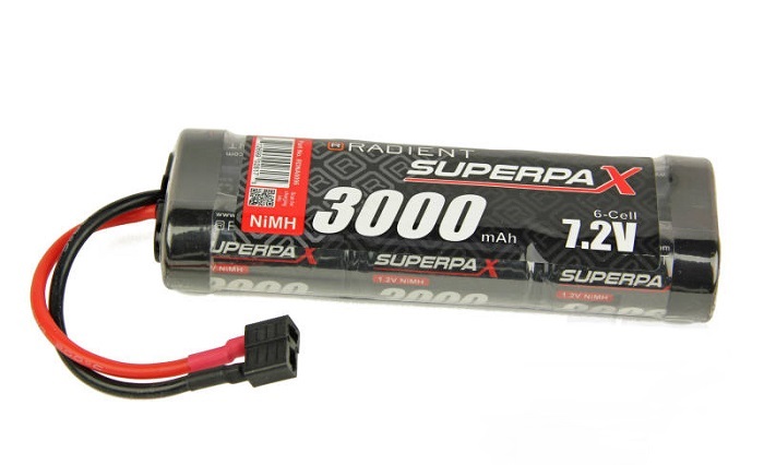 Superpax Battery, SC 7.2V 6-Cell 3000mAh NiMH, Stick, HCT
