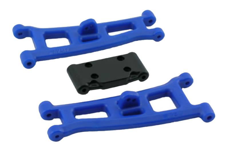 RPM ASSOC GT2/SC10 FRONT A-ARMS & BULKHEAD - BLUE