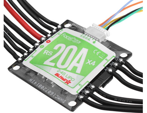 Racerstar RS20Ax4 20A 4 in 1 Blheli_S Opto ESC 2-4S for FPV Race - Πατήστε στην εικόνα για να κλείσει