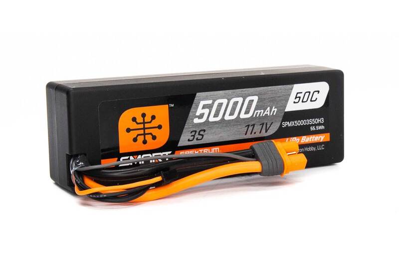 Spektrum 11.1V 5000mAh 3S 50C Smart Hardcase LiPo Battery: IC3