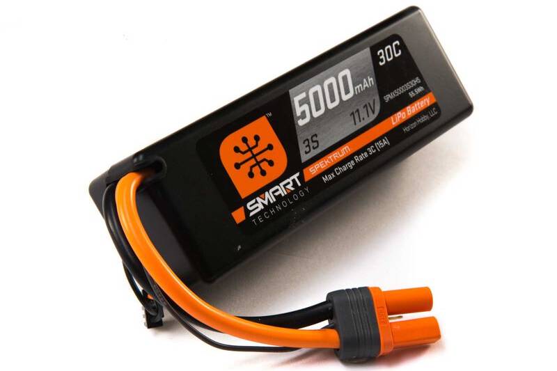 Spektrum 11.1V 5000mAh 3S 30C Smart Hardcase LiPo Battery: IC5