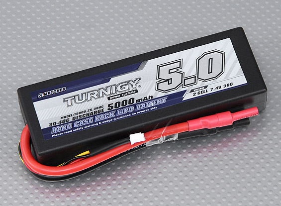 Turnigy 5000mAh 2S1P 7.4v 30C hardcase pack (ROAR APPROVED)