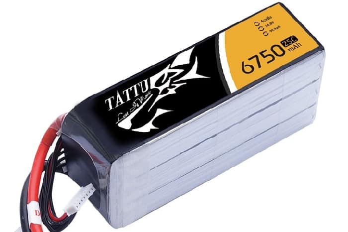 Tattu 6750mAh 14.8V 25C 4S1P Lipo Battery with XT90