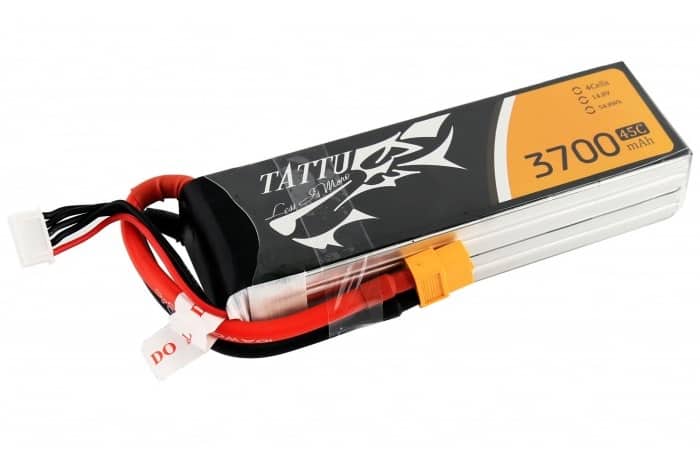 TATTU 3700mAh 14.8V 45C 4S1P Lipo Battery Pack with XT60