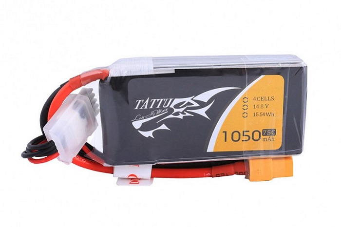 Tattu 1050mAh 14.8V 75C 4S1P Lipo Battery Pack