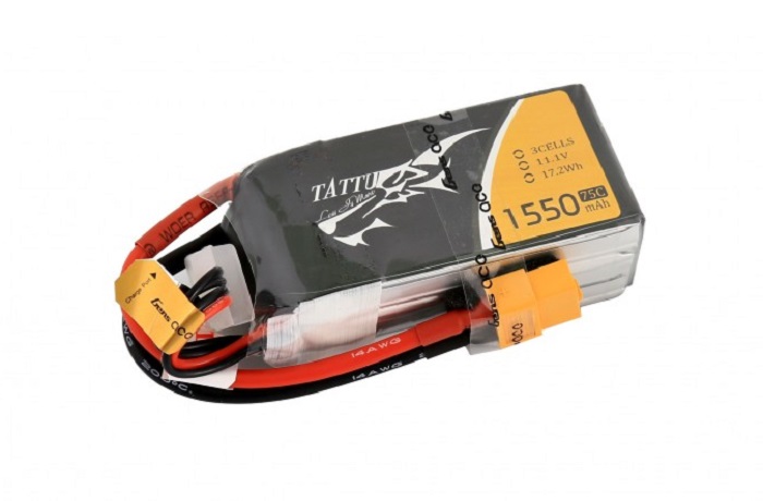 TATTU 1550mAh 11.1V 75C 3S1P Lipo Battery Pack - Πατήστε στην εικόνα για να κλείσει