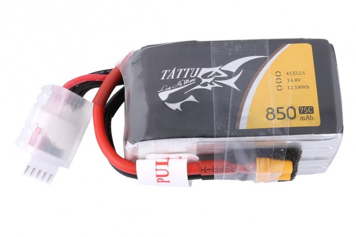 Tattu 850mAh 4S 14.8V 75C Lipo Battery Pack with XT30