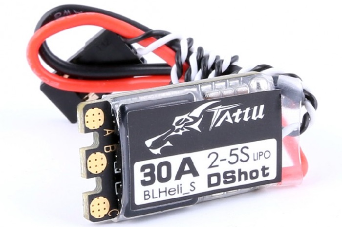 TATTU Blheli_S Esc 30 Amp (2-5S, w/Dshot, No BEC) ESC for FPV RC - Πατήστε στην εικόνα για να κλείσει