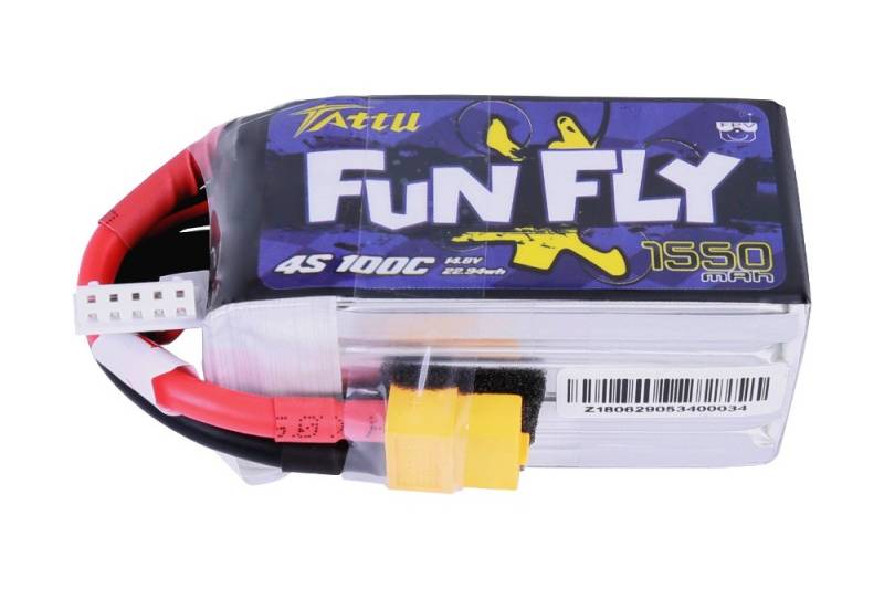 Tattu Funfly Series 1550mAh 14.8V 100C 4S1P Lipo Battery XT-60