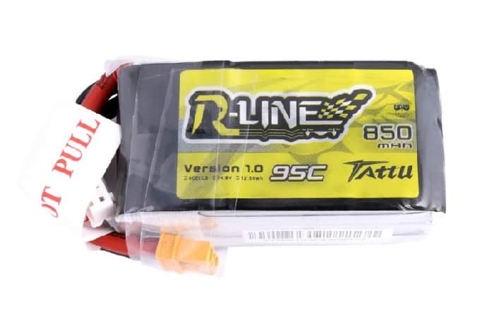 Tattu R-Line 850mAh 14.8V 4S1P 95C Lipo Battery Pack with XT30