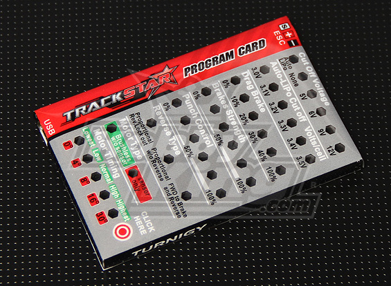 Turnigy TrackStar ESC Programing Card