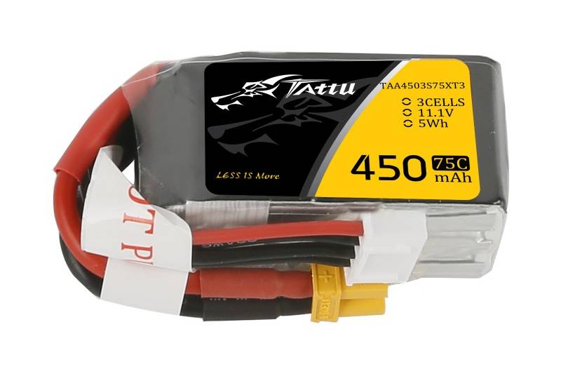 Tattu 450mAh 3S1P 11.1V 75C Lipo Battery Pack with XT30