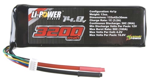 Venom LiPo Battery 4S 1P 14.8V 3200mAh 30C