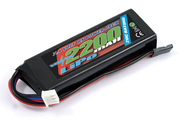 Voltz 2200mAh 2S 7.4v LiPo RX Stick Battery Pack