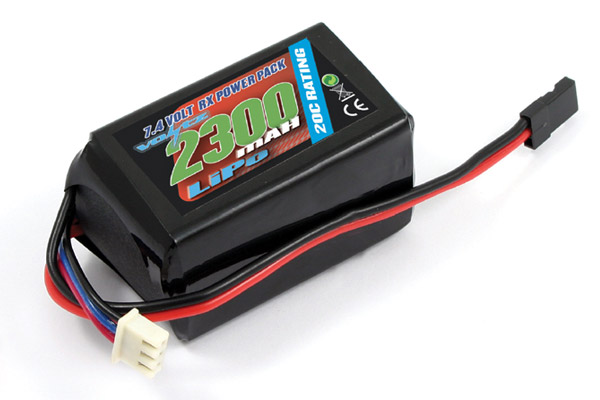 Voltz 2300mAh 2S 7.4v LiPo RX Hump Battery Pack