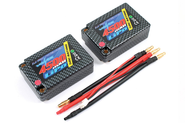 Voltz 4500mAh 2S 7.4v 50C Hard Case LiPo Saddle Battery