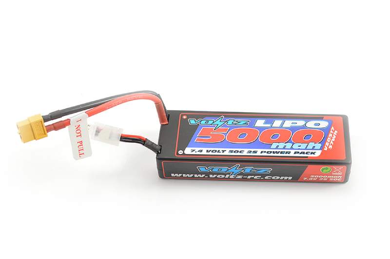 Voltz 5000mAh 2S 7.4v 50C Hard Case LiPo Stick Battery/Lipo Μπατ - Πατήστε στην εικόνα για να κλείσει