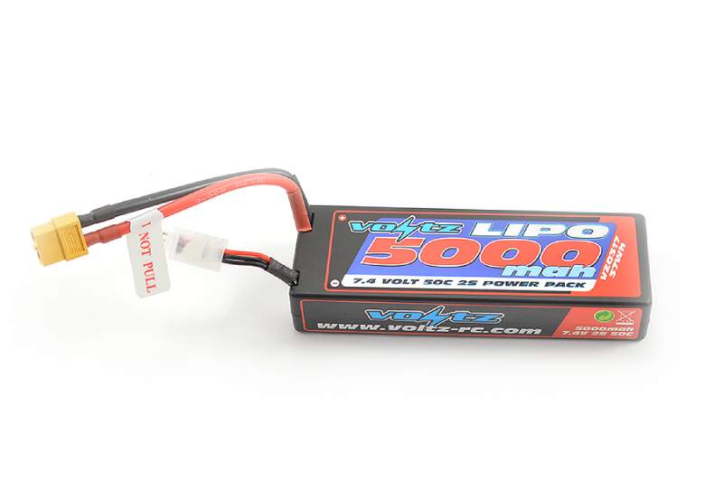 VOLTZ 5000MAH 2S 7.4V 50C HARD CASE STICK BATTERY XT60