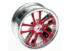 3Racing - 1/10 dual spoke rim 24mm red - Πατήστε στην εικόνα για να κλείσει