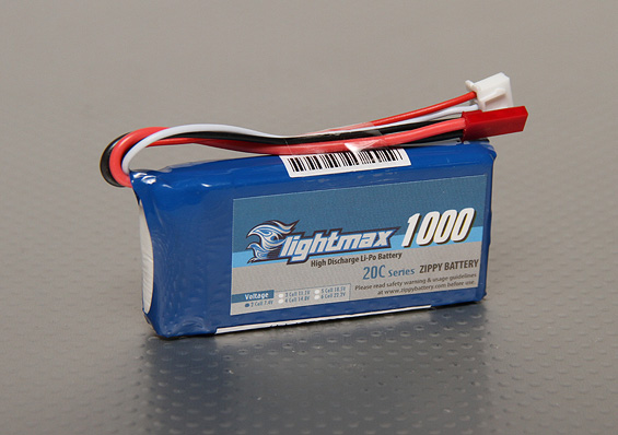 ZIPPY Flightmax 1000mAh 2S1P 20C Batteries