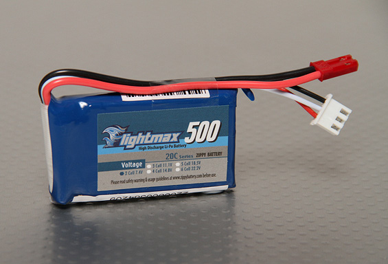 ZIPPY Flightmax 500mAh 2S1P 20C Battery