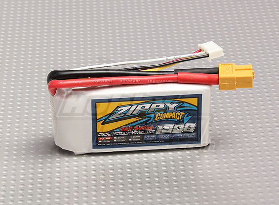 ZIPPY Compact 1300mAh 3S 25C Lipo Battery Pack